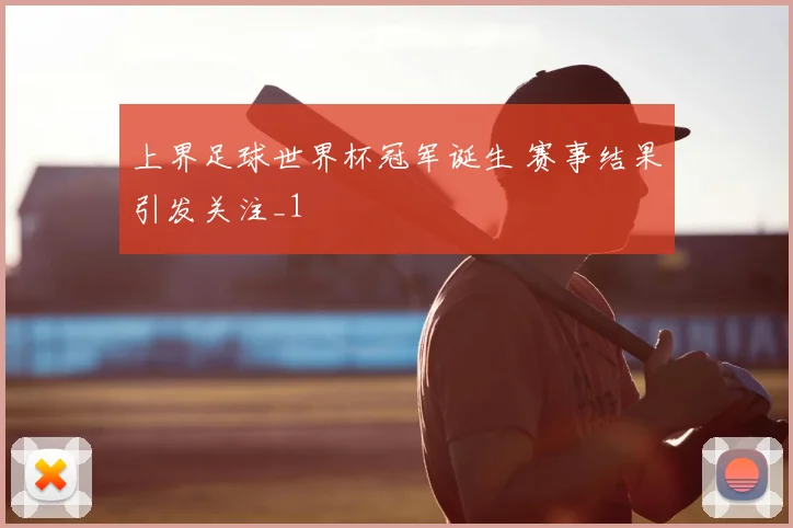 上界足球世界杯冠军诞生 赛事结果引发关注_1